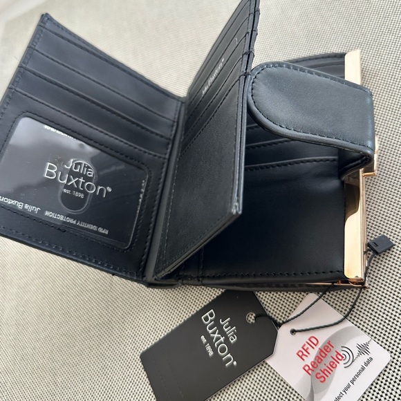 NWT Julie Buxton Black Leather Wallet - Picture 7 of 11